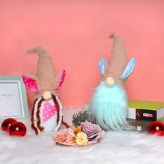 Decoración de muñeca enana de Pascua Orejas de conejo Elfo Sin rostro Anciano Ventana Decoración de escritorio