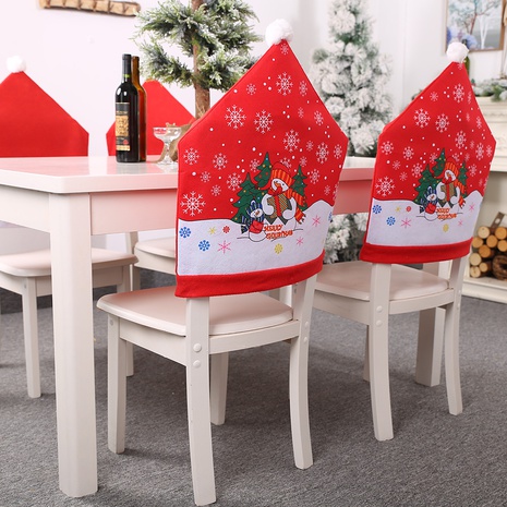 Nuevos adornos navideños con estampado de muñeco de nieve para silla NHGAL489130's discount tags