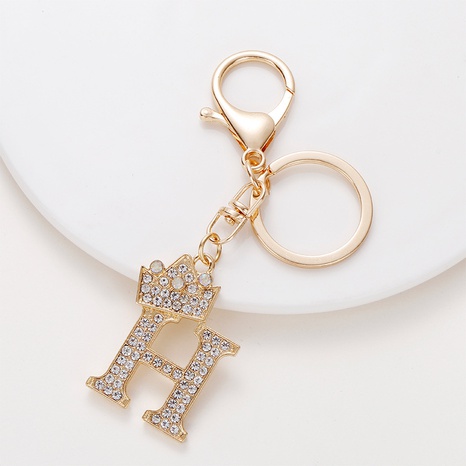 Wholesale new metal diamond alloy font 26 English letters keychain  NHAP489175's discount tags