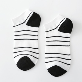 Black and white cow spotted spring and summer short socks leopard retro boat sockspicture14