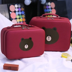 Fashion cute bear cosmetic bag portable large-capacity travel storage bag
