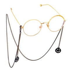 Glasses rope hanging neck fashion simple black smiley face pendant glasses chain