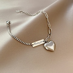 Titanium steel heart letter bracelet personality hip-hop square brand jewelry