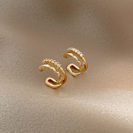 fashion micro-inlaid no pierced ear clip temperament wild zircon ear jewelry small ear bone clip's discount tags
