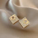 Korean Style Geometric Ins Full Diamond Earrings Refined Stylish and Versatile Star Ear Studs Cold Style Design Personalized Earringspicture11