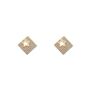 Korean Style Geometric Ins Full Diamond Earrings Refined Stylish and Versatile Star Ear Studs Cold Style Design Personalized Earringspicture13