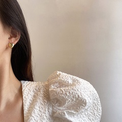 Korean Dongda Ins Style Design Earrings Women's Retro Personality Metal Heart Ear Clip Cold Style Special-Interest Earrings