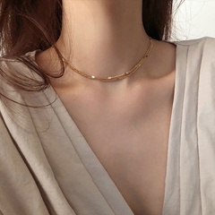 South Korean simple necklace multi-layer necklace personality temperament short clavicle chain