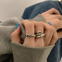 Korean Style Vintage Chain Twist Open-End Metal Ring Female Fashion Personality Ins Special-Interest Design Simple Hand Jewelry
