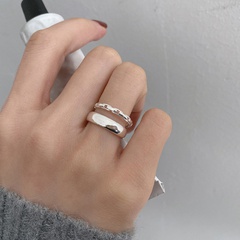 Korean Ins Style Double-Layer Glossy Open Index Finger Ring Women's Fashion Personalized Niche Design Cold Style All-Match Fashion