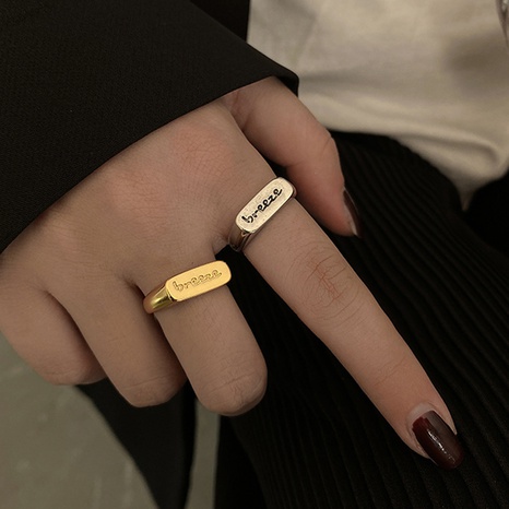Japanische und koreanische Mode englische Buchstaben ring ins Nischen design geschnittene offene Paar ring neue trend ige Essens ring's discount tags