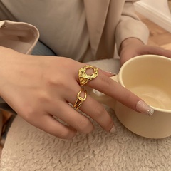 Korean version of the cross ring female fashion all-match winding ring double-layer personality ring