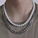 Europische und amerikanische Mode mehrschichtige weibliche Nachahmung Perlenmetall Schlsselbeinkettepicture6