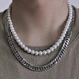 Europische und amerikanische Mode mehrschichtige weibliche Nachahmung Perlenmetall Schlsselbeinkettepicture7