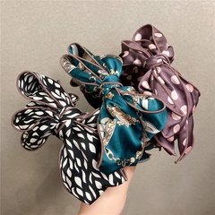 Korean style polka dot drape silk lace wide version headband bow ribbon headband