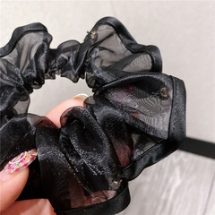 Korean Simple Sweet Black Temperament Ribbon Classic Style Bow Tie Bow Large Intestine Hair Ring Knotted Hair Hoop Hair Accessories