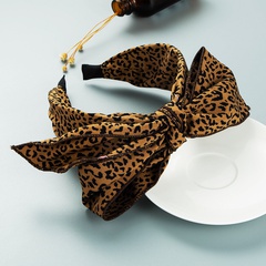 hairband Korean version of retro personality leopard print bow headdress fabric headband