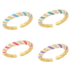 fashion personality trendy cold wind gold-plated zircon twist ring