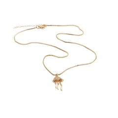 Copper zircon jellyfish necklace marine series jewelry new fashion simple clavicle chain sweater chain