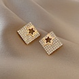 Korean Style Geometric Ins Full Diamond Earrings Refined Stylish and Versatile Star Ear Studs Cold Style Design Personalized Earringspicture15