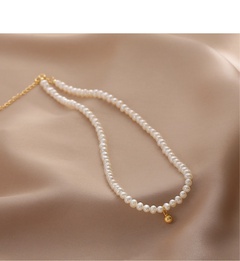 South Korea's new pearl clavicle chain small golden ball pearl necklace fashion necklace