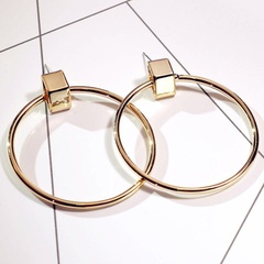Fashion geometric large circle copper earrings wholesale