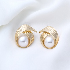 Einfache Ohrringe Frauen Ohrringe Perle Kupfer Ohrringe Großhandel