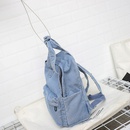 Korean backpack Korean style college style denim backpack simple student schoolbagpicture47