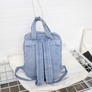 Korean backpack Korean style college style denim backpack simple student schoolbagpicture48