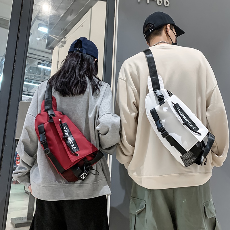 Internet Hot Casual Mechanical Style Simple 2021 New Sports Messenger Bag Mens and Womens NonCanvas Nylon Mobile Phone Chest Bag