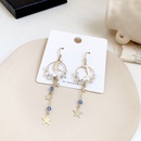 Koreanische Stern und Mondohrringe Kristall lange Ohrringe asymmetrische Ohrringe Grohandelpicture11