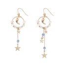 Koreanische Stern und Mondohrringe Kristall lange Ohrringe asymmetrische Ohrringe Grohandelpicture13
