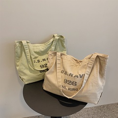 Toile de lettre de mode rétro nouveau sac à bandoulière sac fourre-tout portable de grande capacité