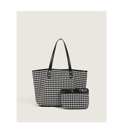 Retro houndstooth large-capacity portable tote new wild one-shoulder underarm bag