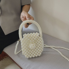 2021 nuevo bolso de hombro con perlas tejido a mano de verano con perlas