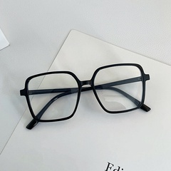 blaues Quadrat dünner Rahmen großer Rahmen Schildpatt transparente flache Brille kann mit Brille ausgestattet werden
