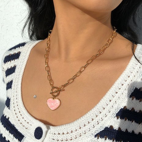 Fashion Heart Drop Oil Chain Necklace's discount tags