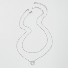 hollow circle double-layer chain necklace