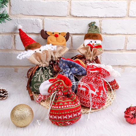 Bolsa de regalo para niños de Navidad Nueva bolsa de lazo de lana tejida Bolsa de manzana de Nochebuena NHGAL489131's discount tags