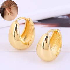 Korean fashion and sweet OL simple golden water drop earrings