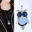 Koreanische Mode einfache Eule Edelstein Temperament lange Halskette Pullover Kettepicture3
