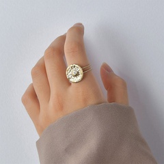 European and American retro gold bump round opening ring index finger ring