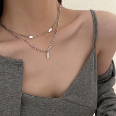 Titanium steel double-layer necklace female 2021 new trend simple niche clavicle chain