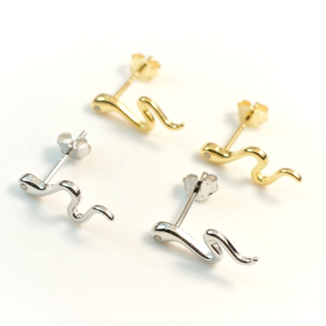 new snake-shaped earrings animal glossy diamond-studded zircon earrings's discount tags
