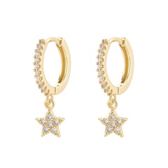 Mode geometrische Sterne Diamant personalisierte silberne Ohrringe
