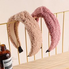 Autumn and winter new plush hair band ins wide-edge candy color headband hair accessories