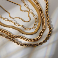 Verdrehte kubanische Kette 18K vergoldet Edelstahl Halskette Hip Hop Halskette Großhandel