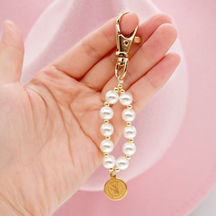 new imitation pearl iron gallstone key pendant
