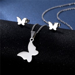 New Butterfly Earring Set European and American Clavicle Chain Cross-border Jewelry Set
