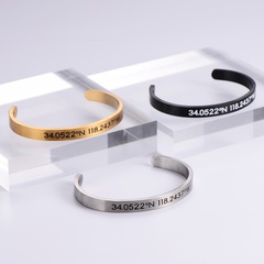 Fashion metal latitude geometric stainless steel bracelet wholesale